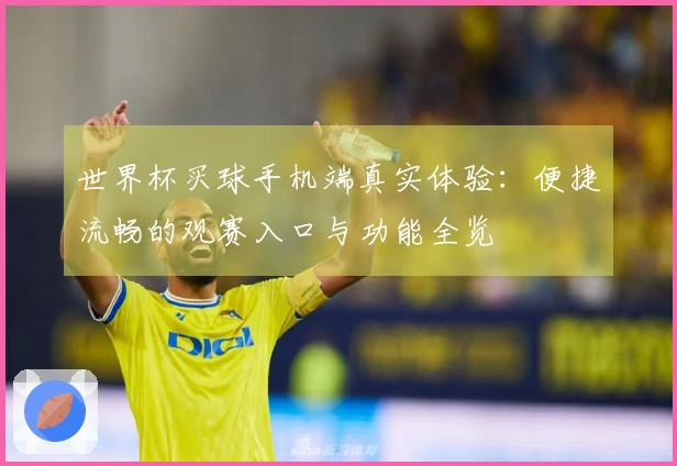 世界杯买球手机端真实体验：便捷流畅的观赛入口与功能全览